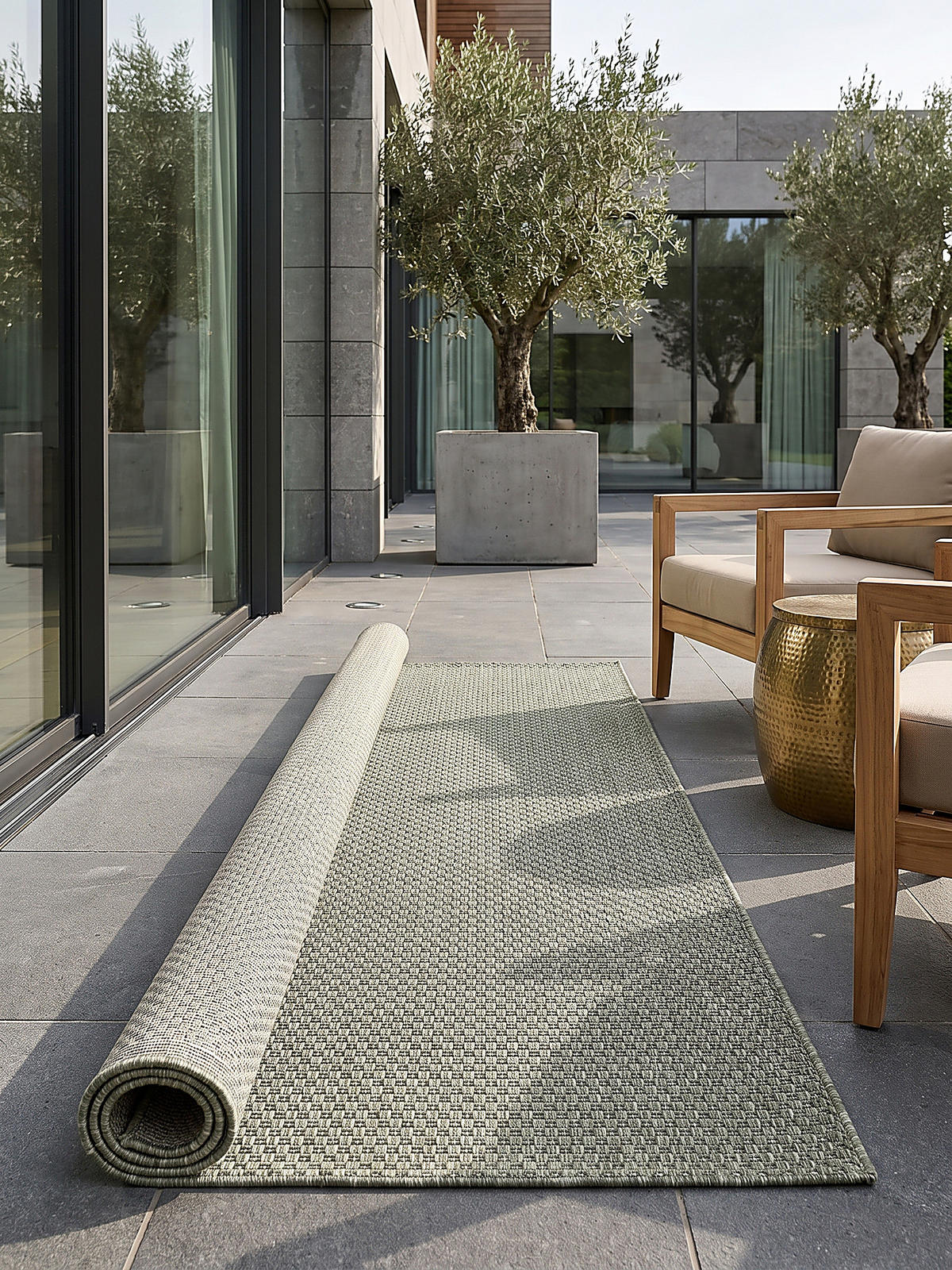 TEPPICHLÄUFER Uni BROYE Polypropylen Grün 80 x 150 cm - Grün, Textil (80/150cm) - KADIMA DESIGN