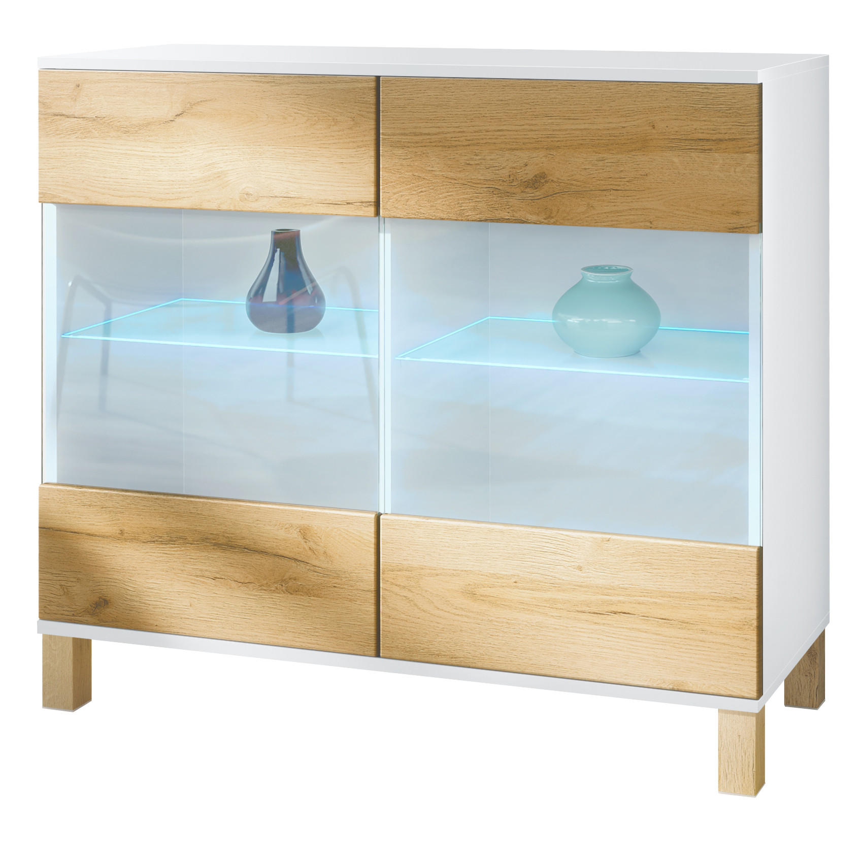 KOMMODE Bari Eiche Natur - Eichefarben, Holzwerkstoff (92.5/84.5/35cm) - Vladon