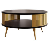 COUCHTISCH Roenni Gold - Goldfarben/Schwarz, Holzwerkstoff/Metall (75/75/30cm) - MIRJAN24