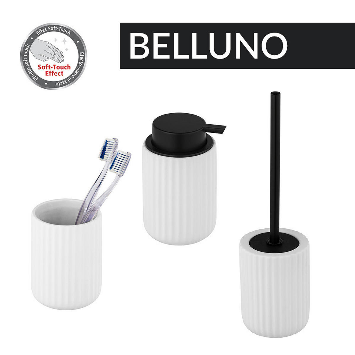 ZAHNPUTZBECHER Keramik Belluno 8/8/11 cm - Weiß, Keramik (8/11/8cm) - Wenko