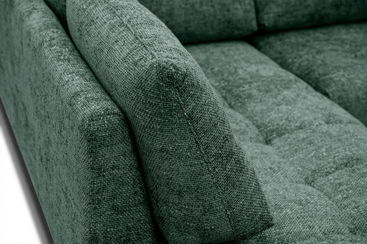 ECKSOFA SALVINI 5-Sitzer, smaragdgrün - Smaragdgrün/Schwarz, Holzwerkstoff/Textil (158/292cm) - Courtois Laville