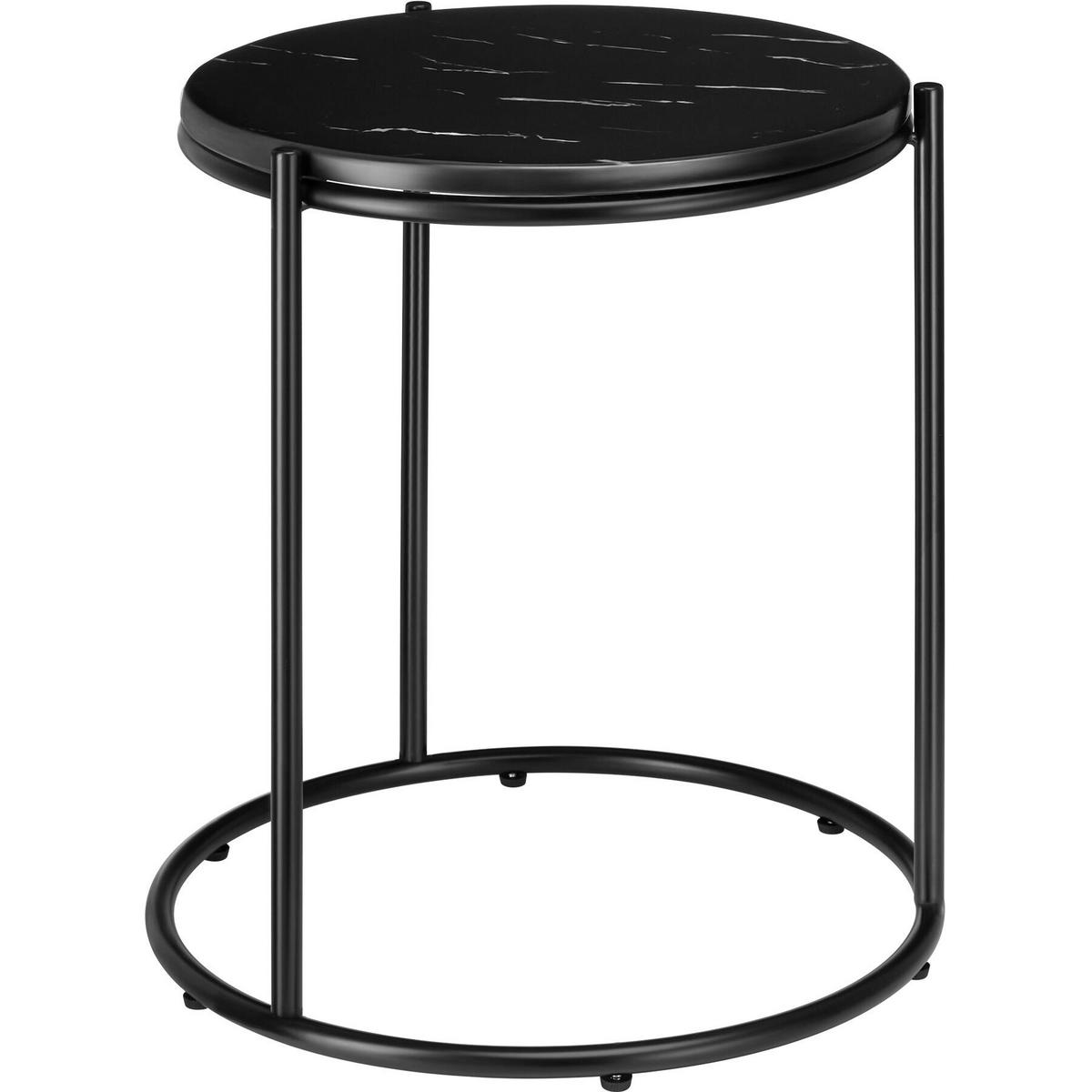 BEISTELLTISCH Ellsa,43 x 43 x 50,5 cm,schwarz/schwarz - Schwarz, Stein (43/43/50.5cm) - tectake