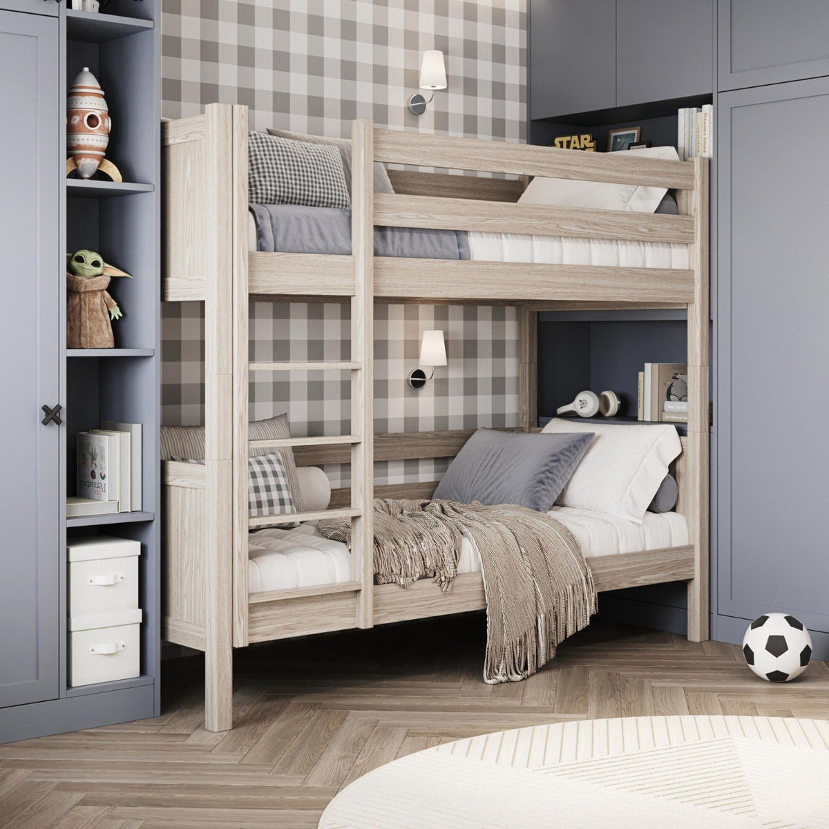 ETAGENBETT N02 Sonoma Eiche 120/180 - Sonoma Eiche, Naturmaterialien/Holz (120/180cm) - N-Wood