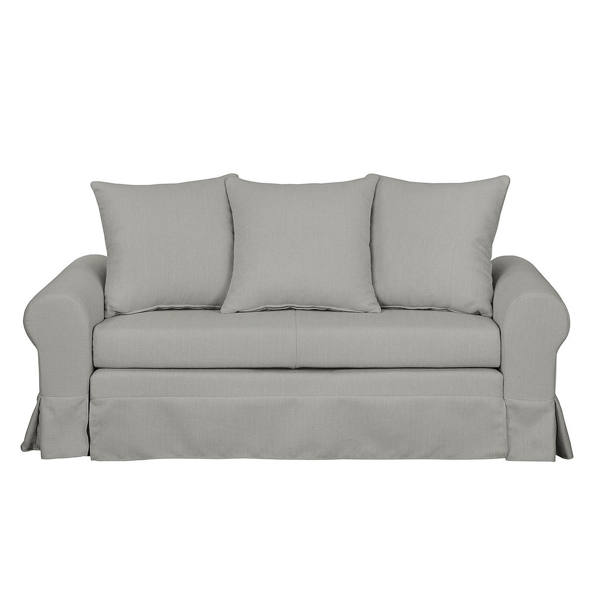 SCHLAFSOFA - Platinfarben, Textil (165/90/90cm) - home24