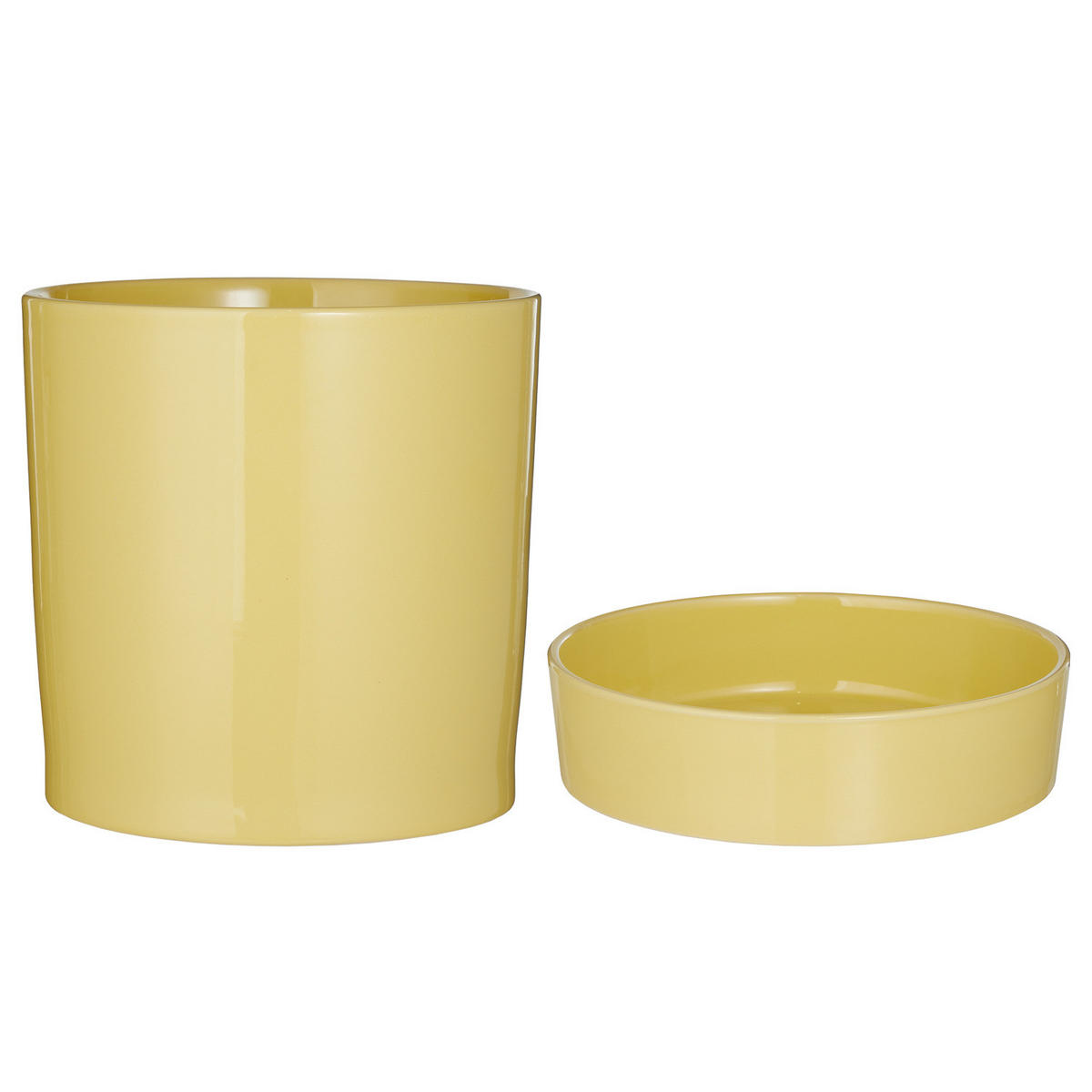 BLUMENTOPF Circus mit Teller - Gelb, Keramik (20cm) - Butlers