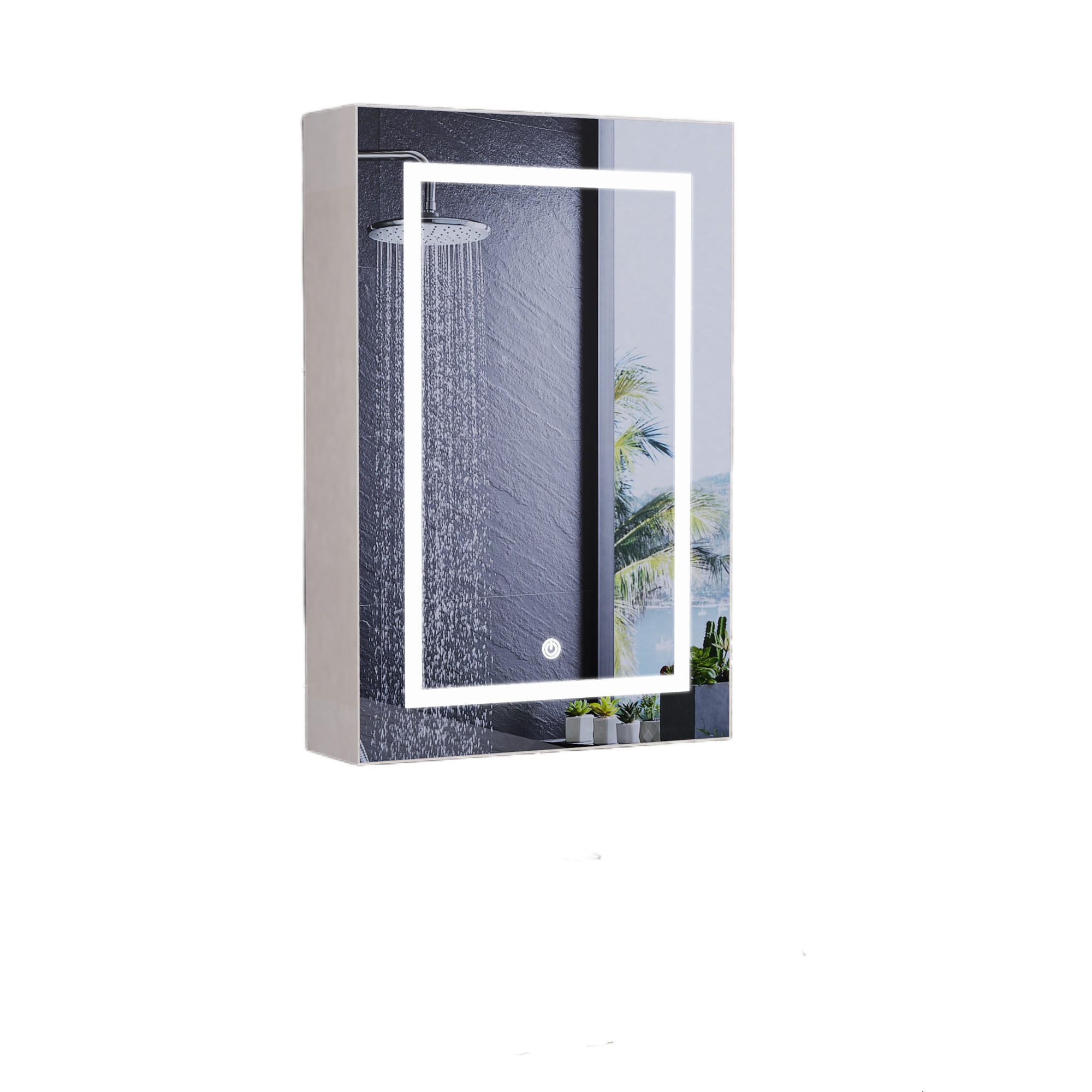 SPIEGELSCHRANK Bad 50x70 cm LED beschlagfrei weiß - Weiß, Holz (15/70/50cm) - Fortuna Lai