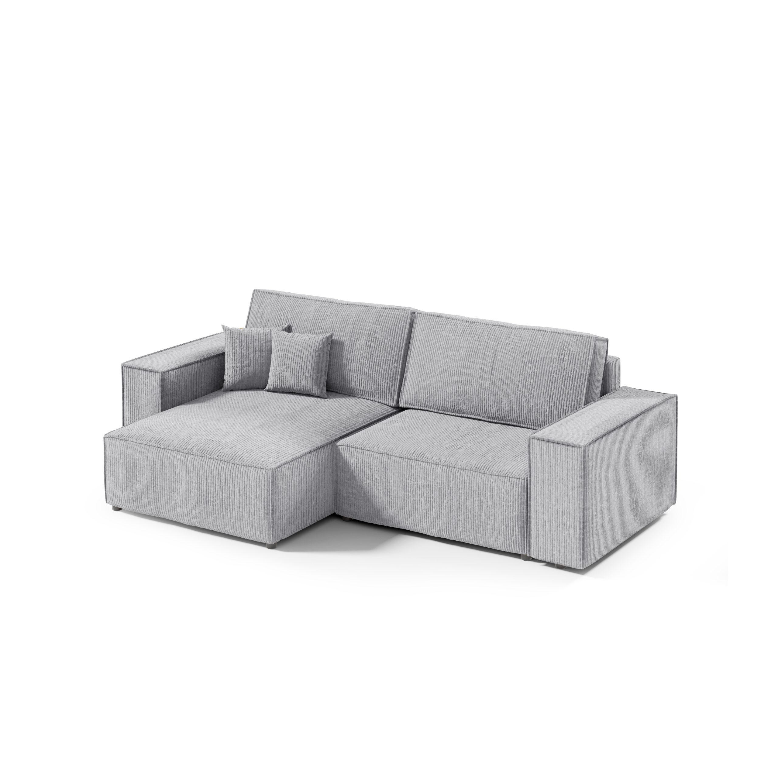 ECKSOFA Schlaffunktion Sekwana mini Grau - Grau, Textil (148/257cm) - Fedve
