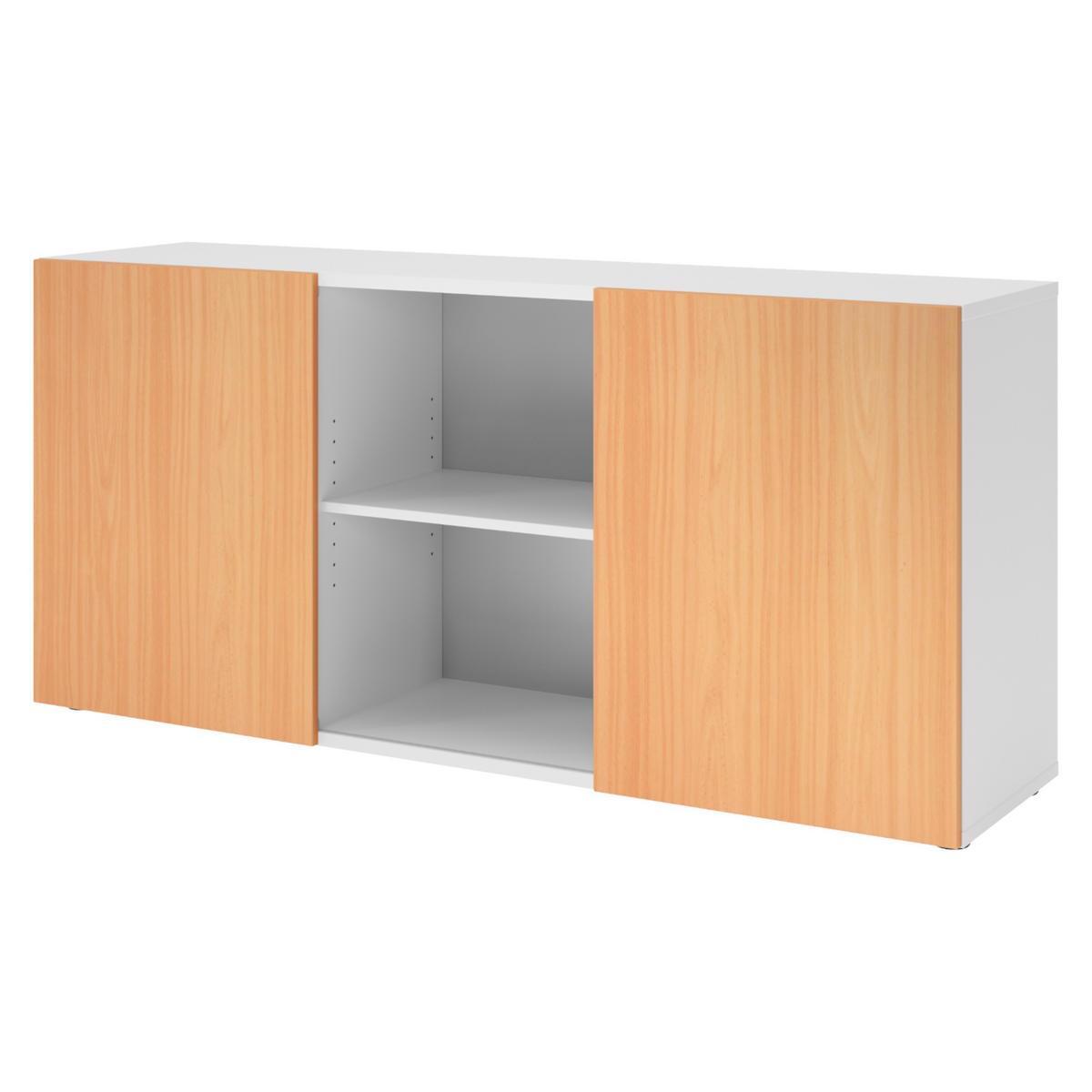 SIDEBOARD mit Schwebetür 42/160/74,8 cm in Weiß/Buchefarben - Buchefarben/Weiß, Holzwerkstoff (160/74.8/42cm) - bümö