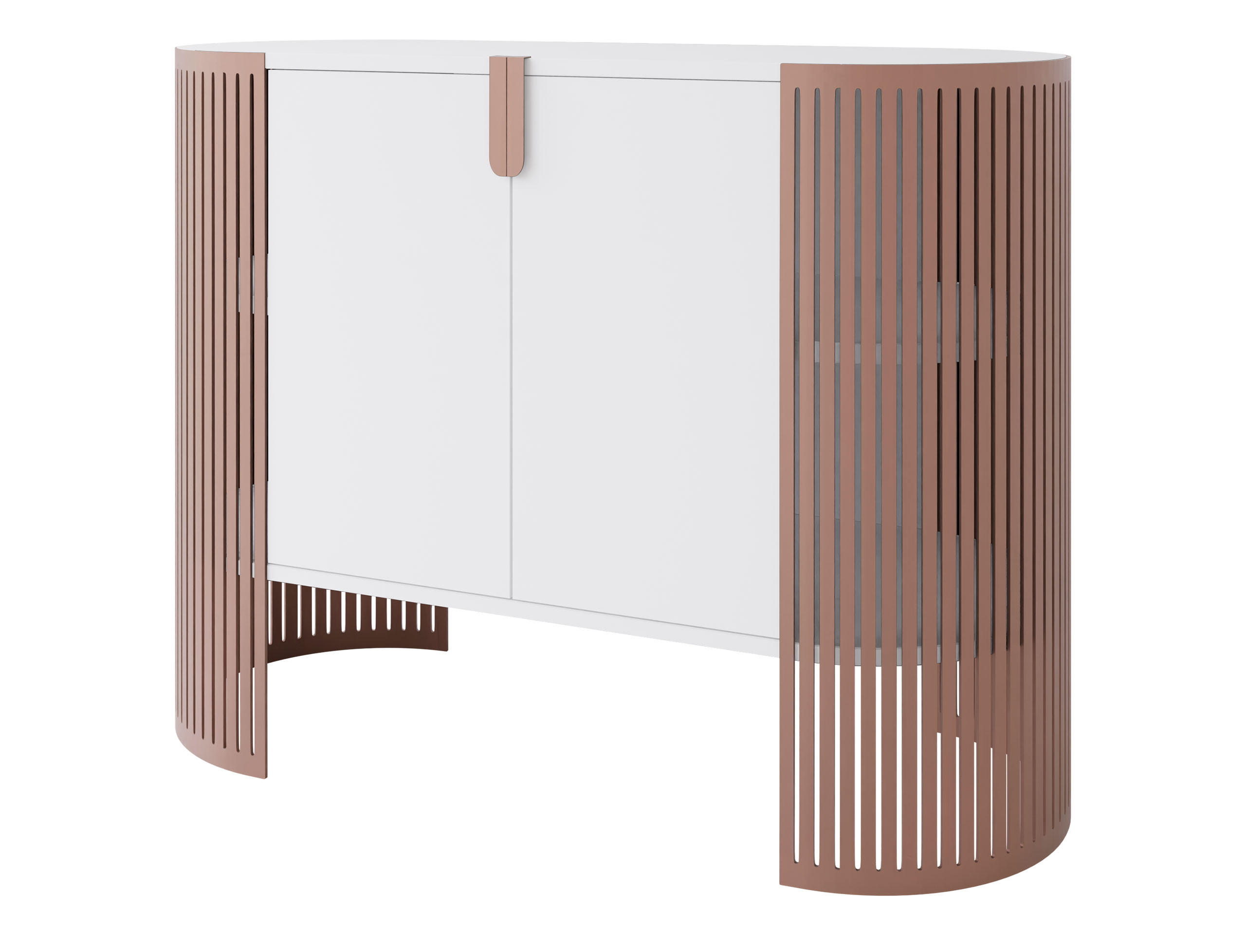 KOMMODE Fikoli Ember - Messingfarben/Weiß, Holzwerkstoff/Metall (120/90/40cm) - MIRJAN24