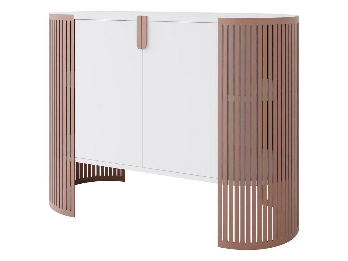 KOMMODE Fikoli Ember - Messingfarben/Weiß, Holzwerkstoff/Metall (120/90/40cm) - MIRJAN24