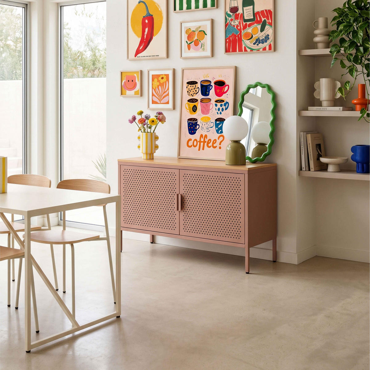 SIDEBOARD 100 cm, Braun - Braun, Metall (100/60/40cm) - Oviala