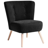 SESSEL Kassi Bezug Veloursstoff Buche natur / schwarz - Schwarz, Kunststoff (69/80/68cm) - 58aufmkessel