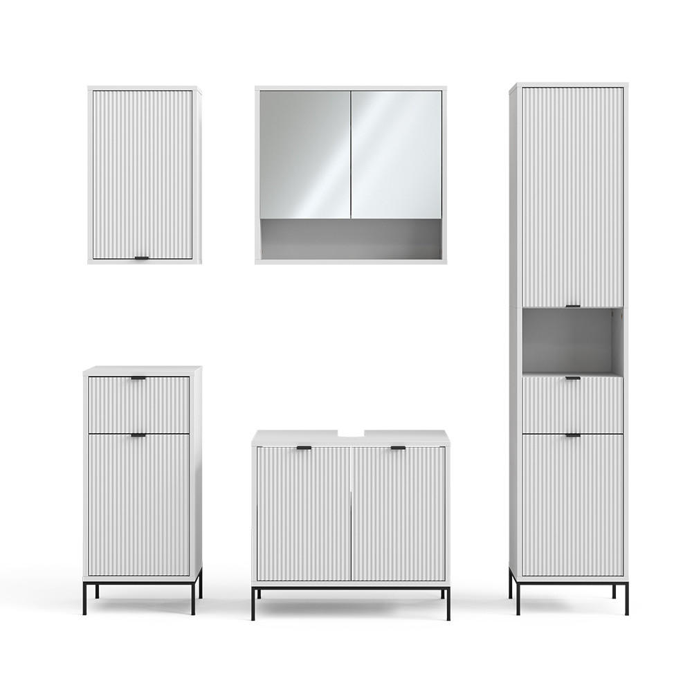 BADMÖBEL-SET Eliza Weiß 5 Teile - Weiß, Holzwerkstoff (70/63/45cm) - Vicco