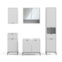 BADMÖBEL-SET Eliza Weiß 5 Teile - Weiß, Holzwerkstoff (70/63/45cm) - Vicco