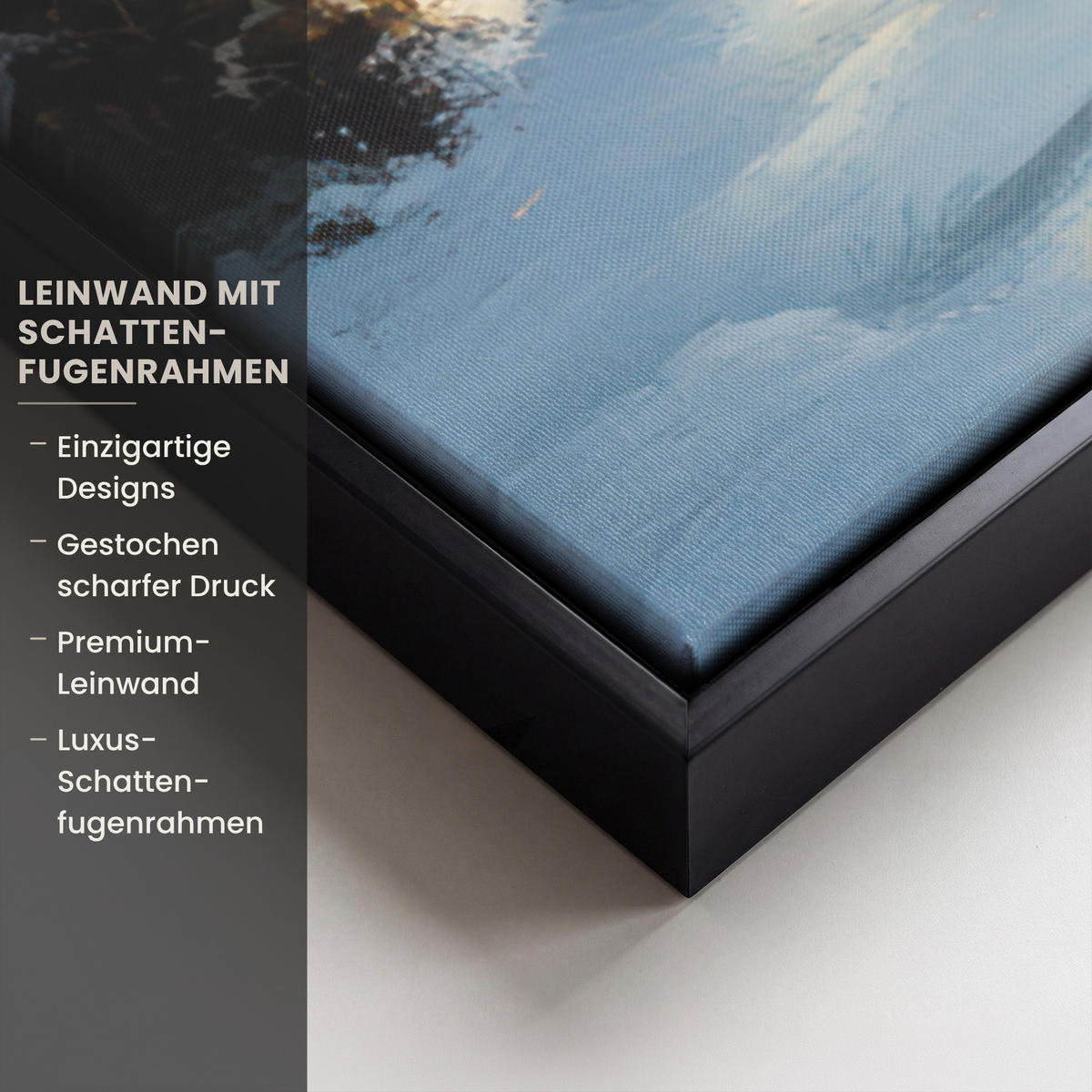 LEINWAND Bilder mit Rahmen - Weihnachten - Weihnachtsbaum - Winter - Zuhause - Schnee - 90x90 - Smaragdgrün, Textil (90/90cm) - MuchoWow