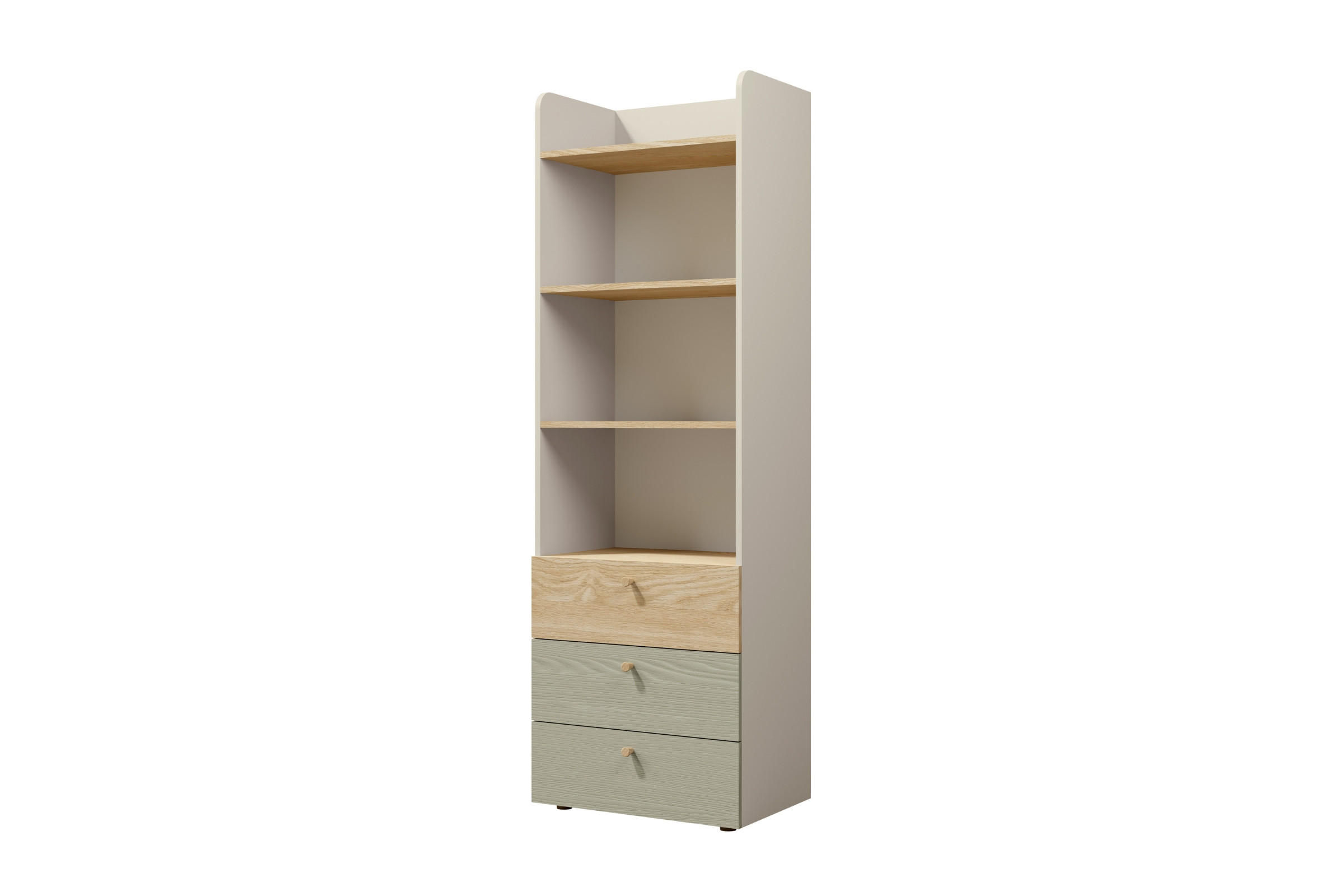 Deine Möbel 24 Kinderregal Greige, Eiche, Eukalyptusholz 60x185x40 cm