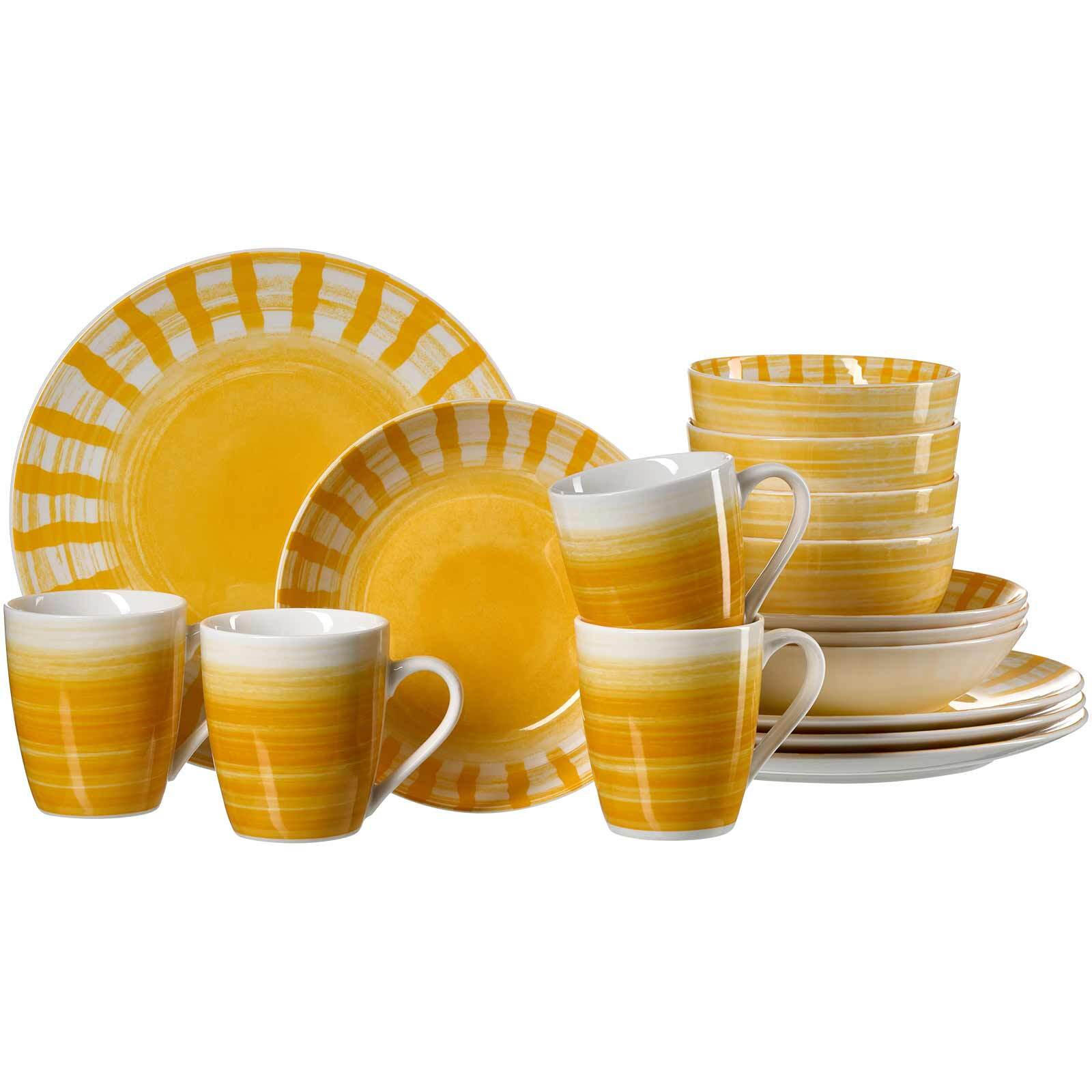 KOMBISERVICE Sole Mio Gelb 16er Set - Gelb, Keramik (28/28/30cm) - Ritzenhoff Breker