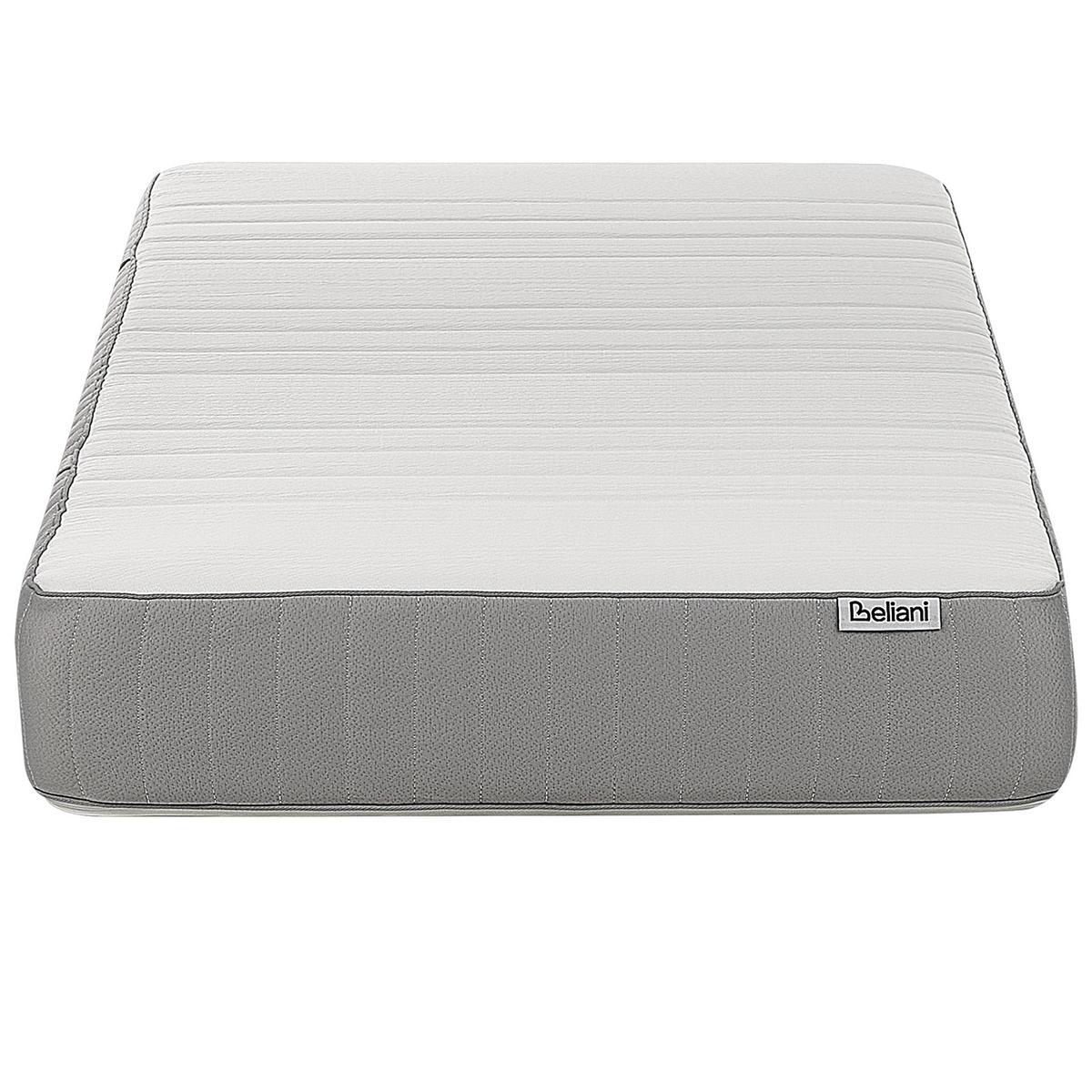 GEL-MEMORY-SCHAUMMATRATZE H2/3 Mittel 90/200 cm Happiness - Weiß, Textil (90/200cm) - Beliani