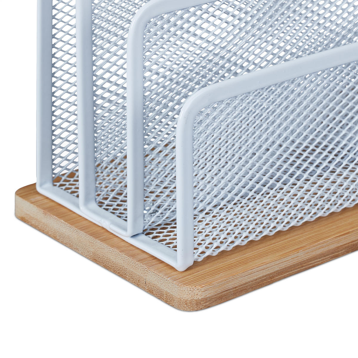 BRIEFHALTER - Weiß, Holz/Metall (10/18.5/15cm) - Relaxdays