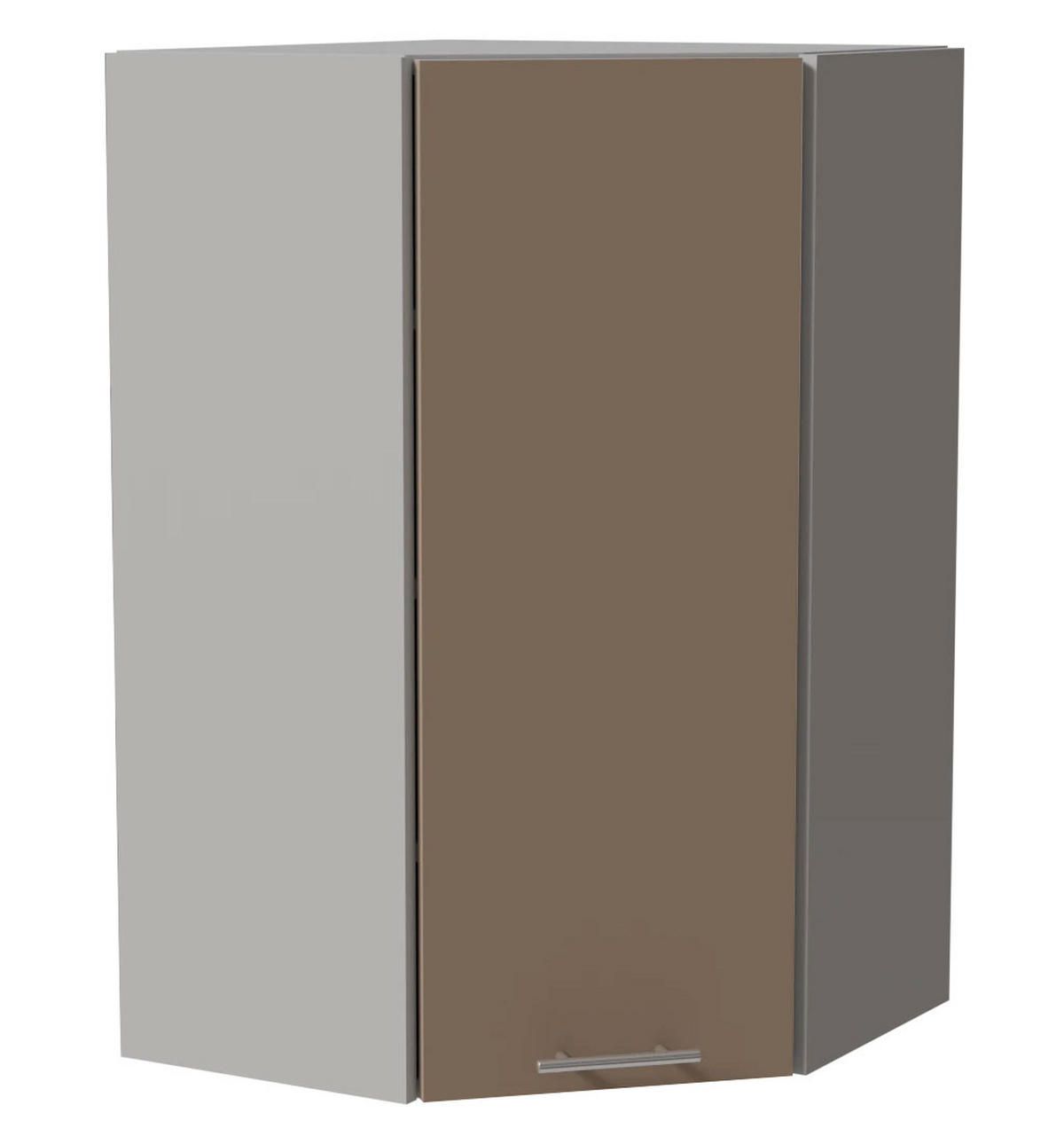 ECKHÄNGESCHRANK Brerra RAL 1019 graubeige Matt / Grau Matt 60 / 60 / 96cm - Graubraun/Grau, Holz/Holzwerkstoff (60/96/60cm) - Feldmann-Wohnen