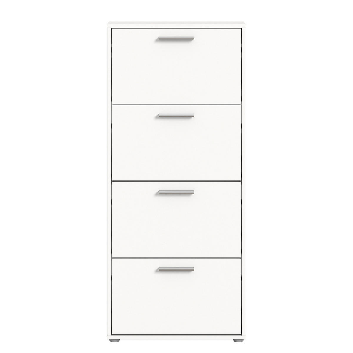 SCHUHKIPPER - 59 cm - Weiß - Silberfarben/Weiß, Holzwerkstoff/Kunststoff (59/136/17cm) - home24