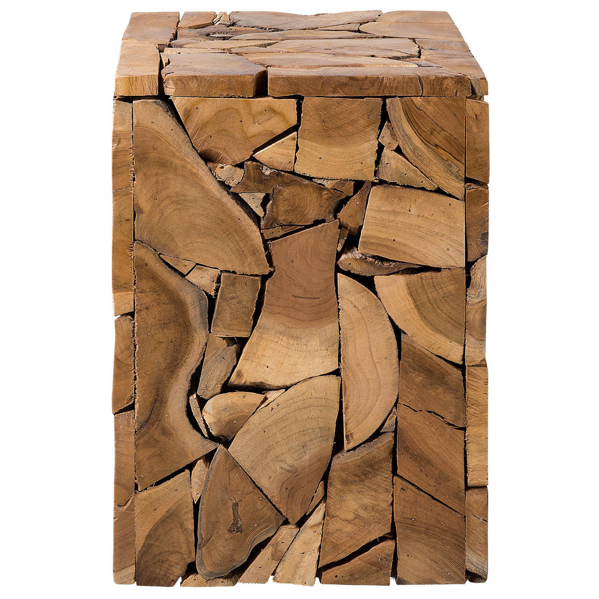 BEISTELLTISCH Teakholz hellbraun quadratisch 30/30 cm Nelson - Hellbraun, Holz (30/30/45cm) - Beliani