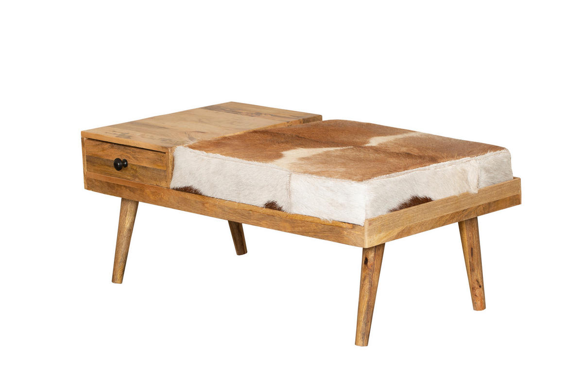 SITZBANK Arno Stauraum Mangoholz Braun 40x52,5x100,5cm - Braun, Holz (52.5/40/100.5cm) - DELUKE
