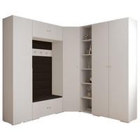 GARDEROBEN-SET 236,7/231,7/47 - Dunkelbraun/Goldfarben, Holz/Kunststoff (181.7/236.7/47cm) - Abiks Möbel