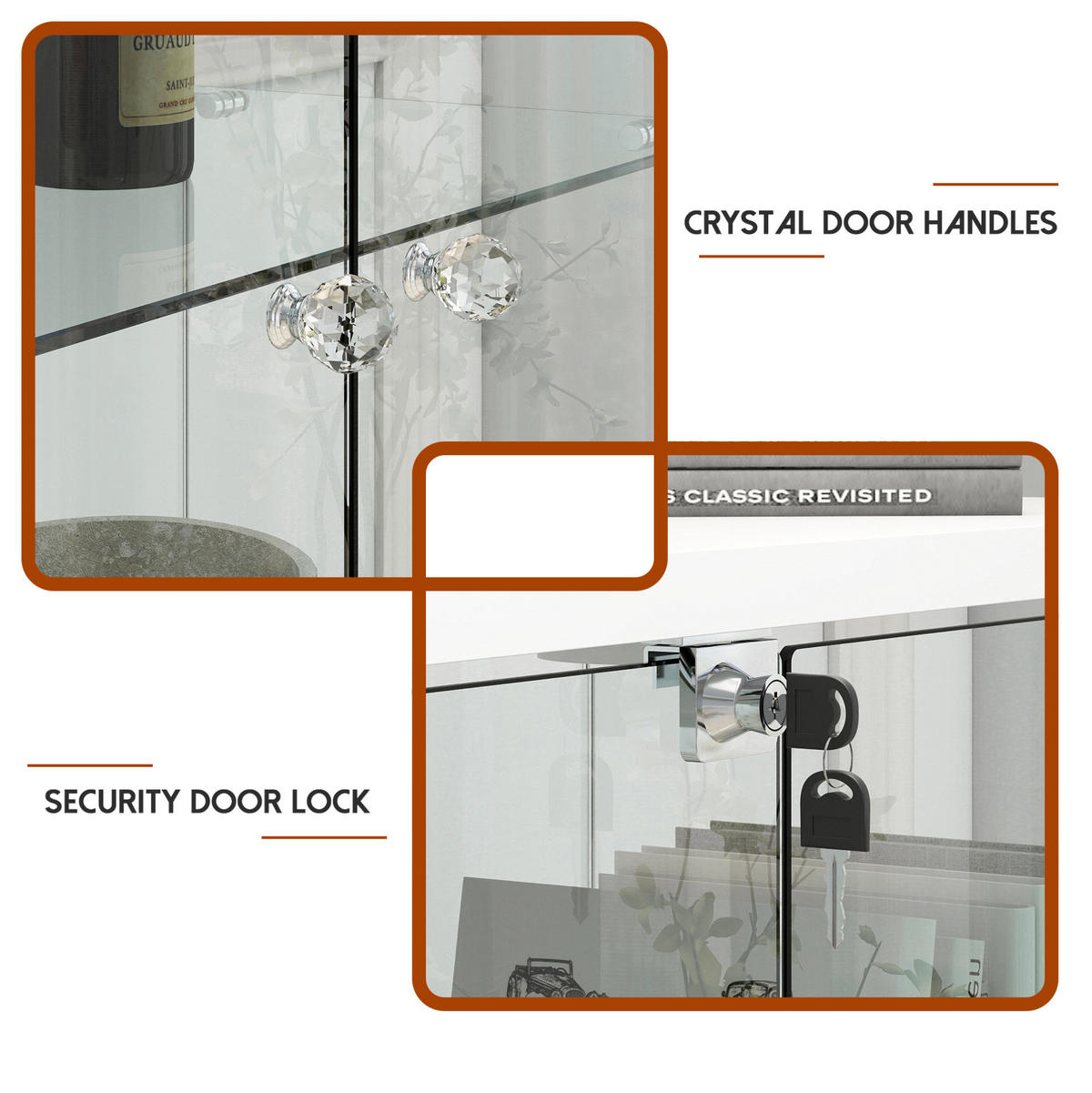 VITRINE 42.5/36.5/167 cm schwarz aus MDF und Glas mit LED-Beleuchtung - Schwarz, Holzwerkstoff (36.5/167/42.5cm) - OKMYHOME