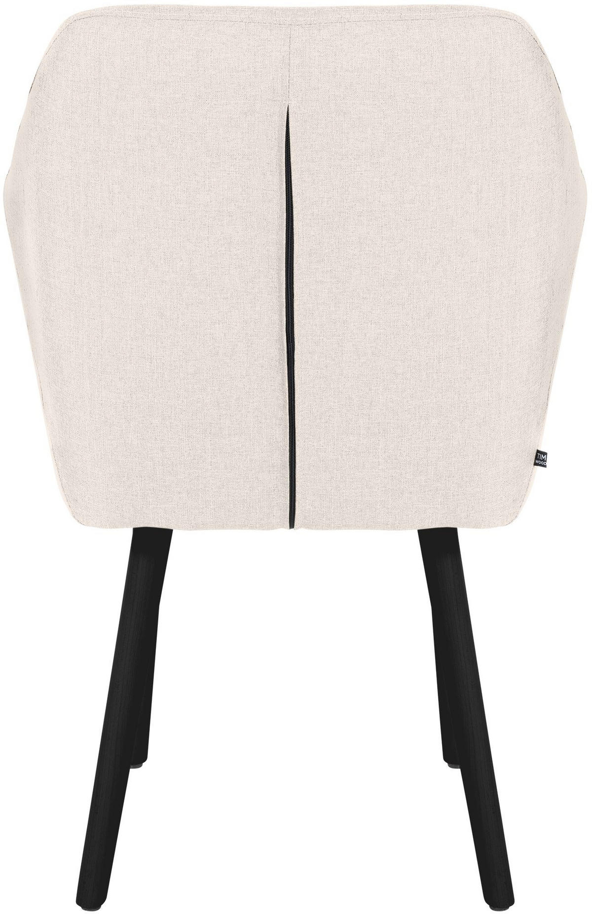 ARMLEHNENSTUHL Stoff creme - Creme/Schwarz, Holz/Textil (61/88/57.5cm) - CLP