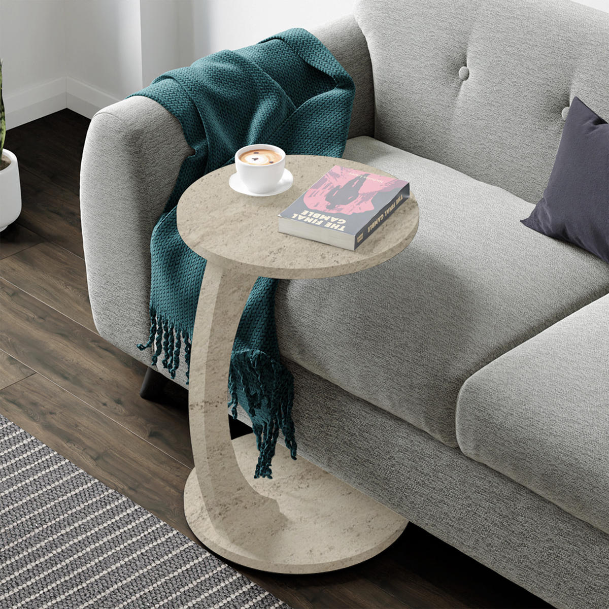 BEISTELLTISCH Holeby - Hellgrau, Holzwerkstoff (38/38/56cm) - [en.casa]