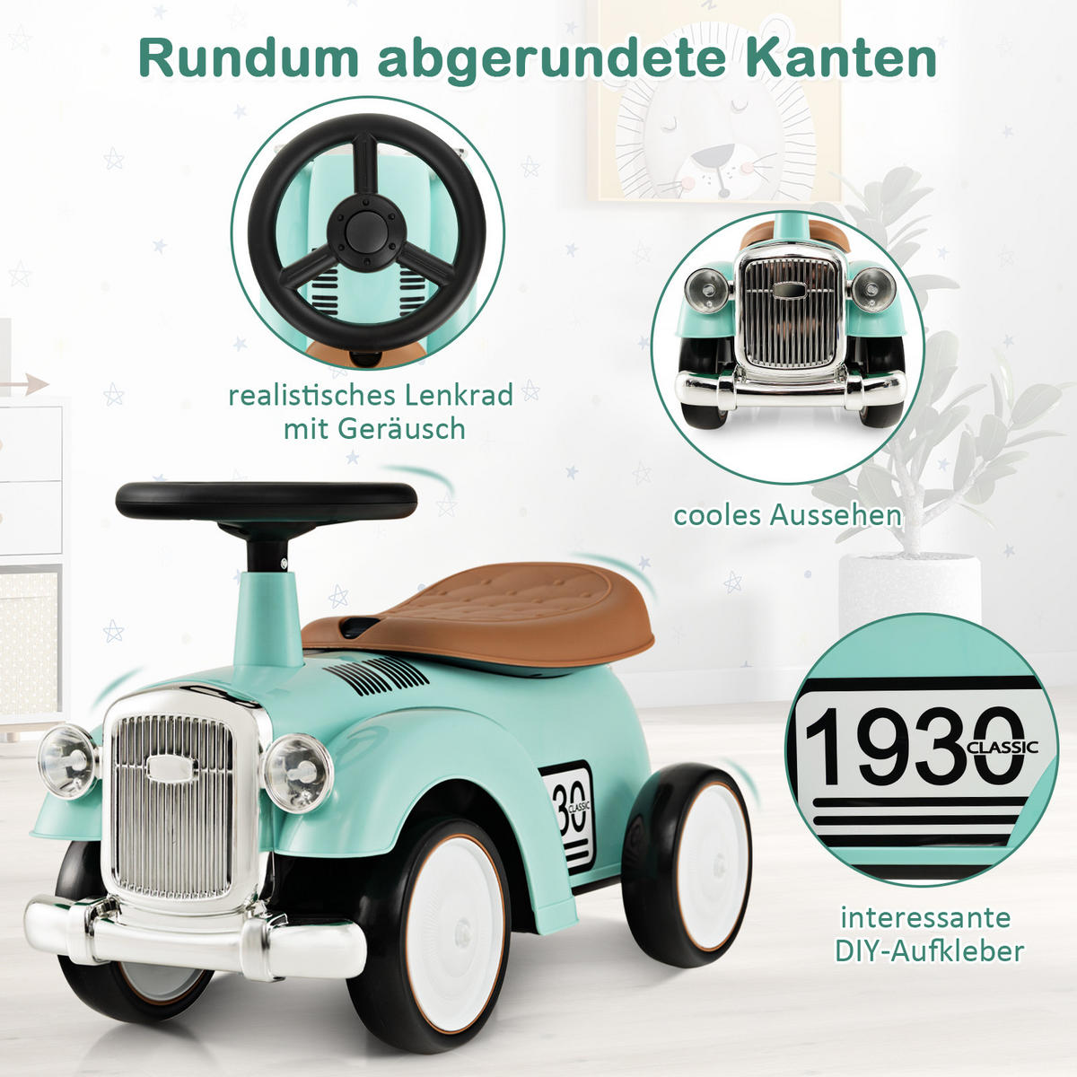 KINDERAUTO Grün - Grün, Kunststoff (27/34/58cm) - COSTWAY