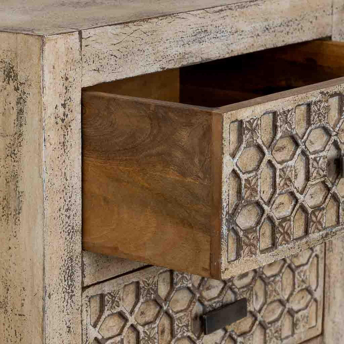 KOMMODE aus holz 50x40x110cm - Grau, Holz (50/110/40cm) - Wanderlust