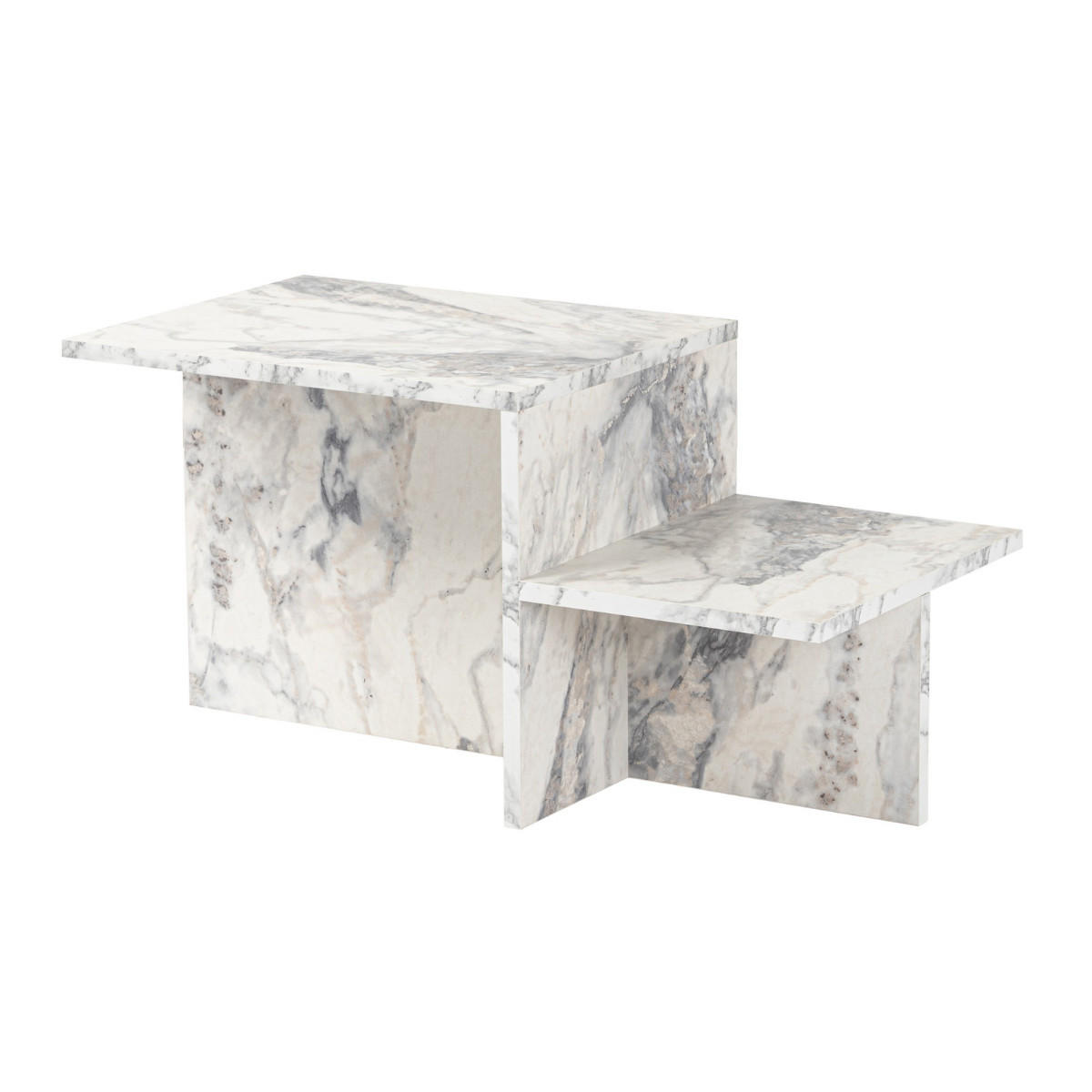 COUCHTISCH mit 2 Ebenen - harmony 77/40/40 cm - Weiß, Holzwerkstoff (77/40/40cm) - Calicosy