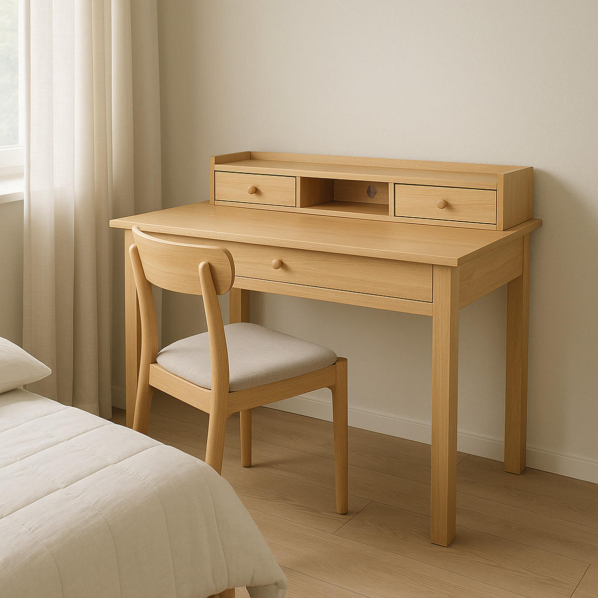 SCHREIBTISCH helles Holz - Hellbraun, Holz/Holzwerkstoff (100/50/91cm) - Urban Meuble