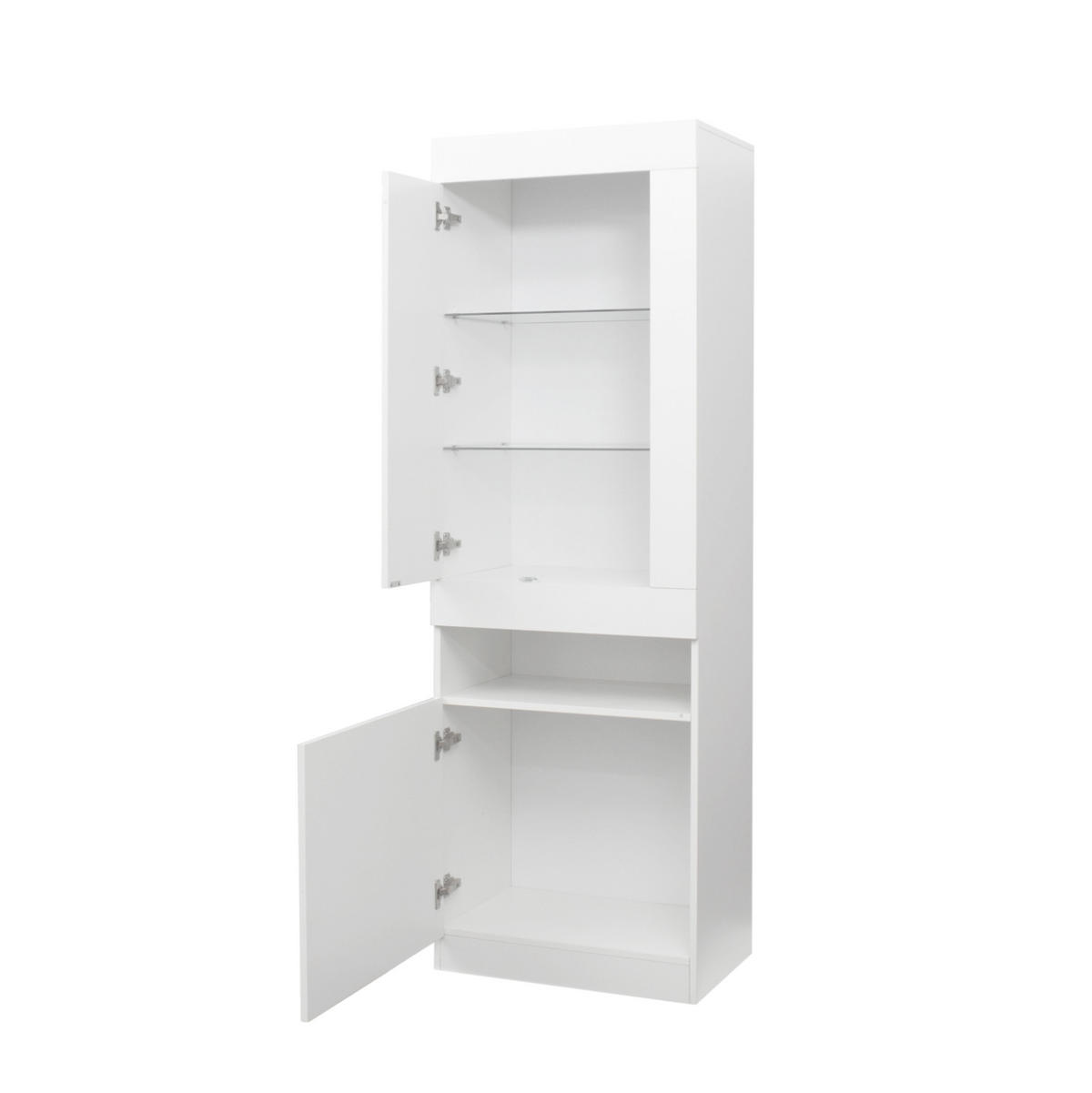 VITRINE 50/40/180 cm aus Spanplatte mit LED-Beleuchtung Weiß - Weiß, Holzwerkstoff (40/180/50cm) - Modenvie