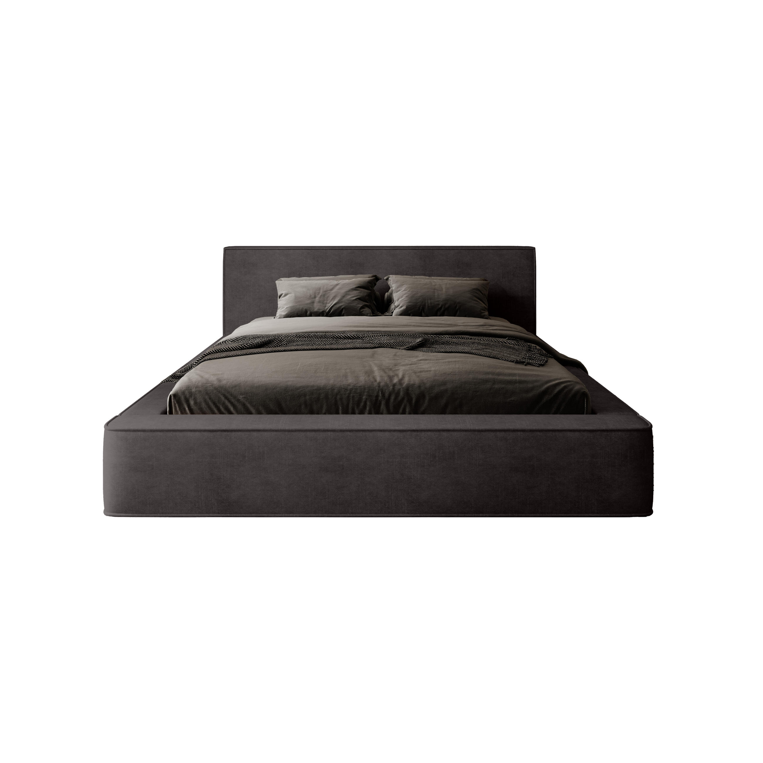 POLSTERBETT Mummo 160x200 cm, Anthrazit - Anthrazit, Textil (160/200cm) - Fedve