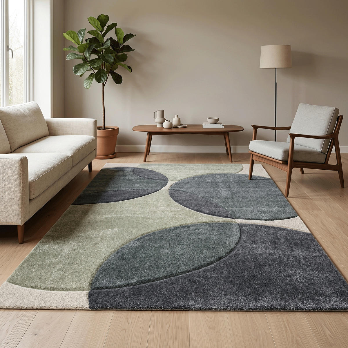 DESIGNER TEPPICH MAUI MODERN - Blau, Textil (120/170cm) - Pergamon