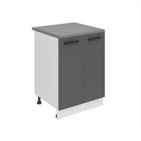 KÜCHENUNTERSCHRANK 60 cm SD2, mit Arbeitsplatte, mit 2 Türen, Silber matt - Silberfarben, Holz (60/85/51.6cm) - B BELINI GROUP