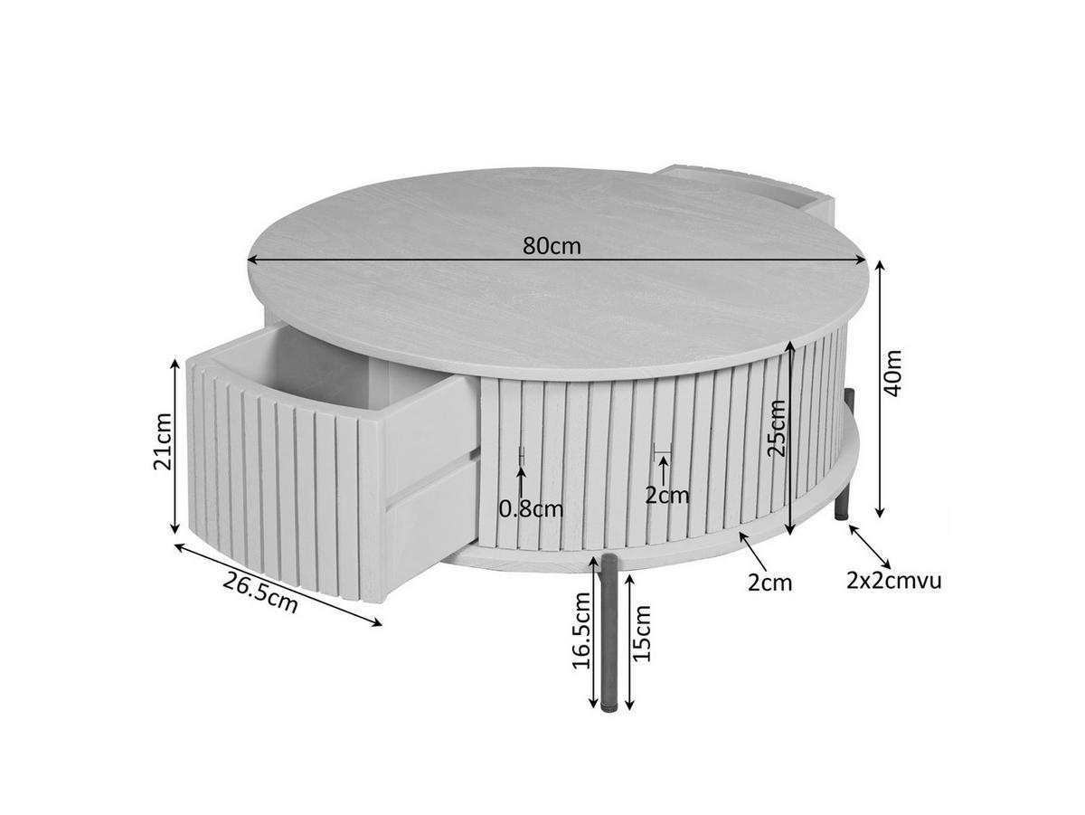 COUCHTISCH Dimora Mangoholz Durchmesser 80 cm Braun - Braun, Holz (80/80/40cm)