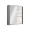 SCHIEBETÜRENSCHRANK Flavio III - Goldfarben/Weiß, Holzwerkstoff/Metall (150/200/58cm) - MIRJAN24
