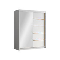 SCHIEBETÜRENSCHRANK Flavio III - Goldfarben/Weiß, Holzwerkstoff/Metall (150/200/58cm) - MIRJAN24