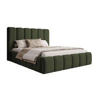 POLSTERBETT Biscottino Grün mit Samtbezug 180x200 cm - Silberfarben/Grün, Textil (180/200cm) - Selsey