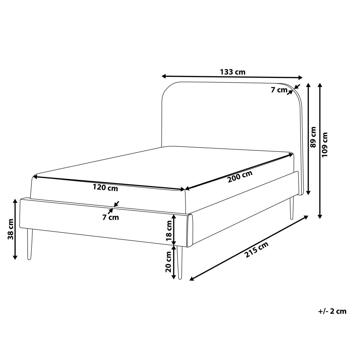 BETT mit Lattenrost 120/200 cm Gelb Flayat - Gelb/Goldfarben, Textil (120/200cm) - Beliani