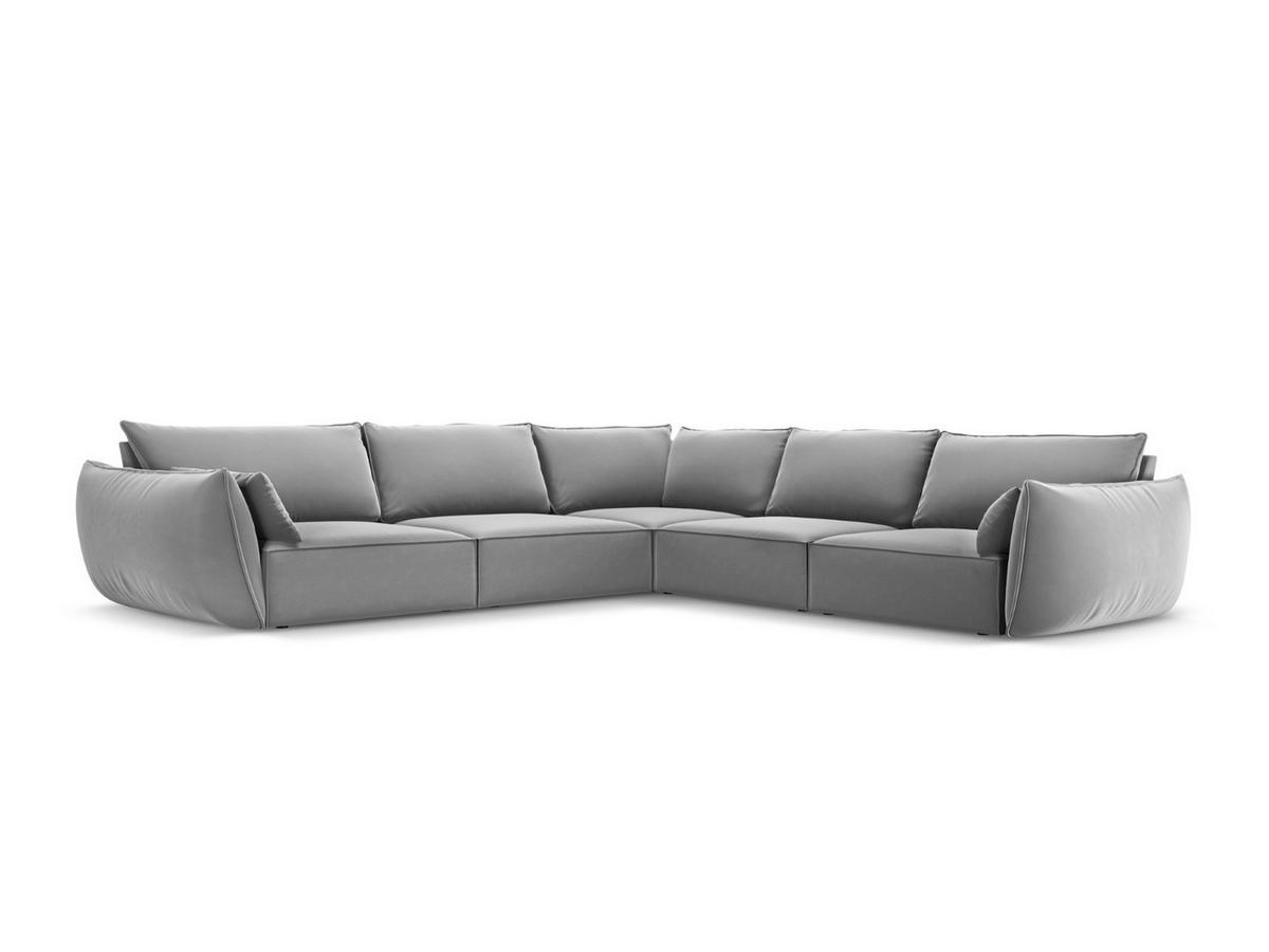 WENDBARES-ECKSOFA Kaelle aus Samt grau 7 Sitzplätze - Grau, Textil (286/286cm) - Micadoni