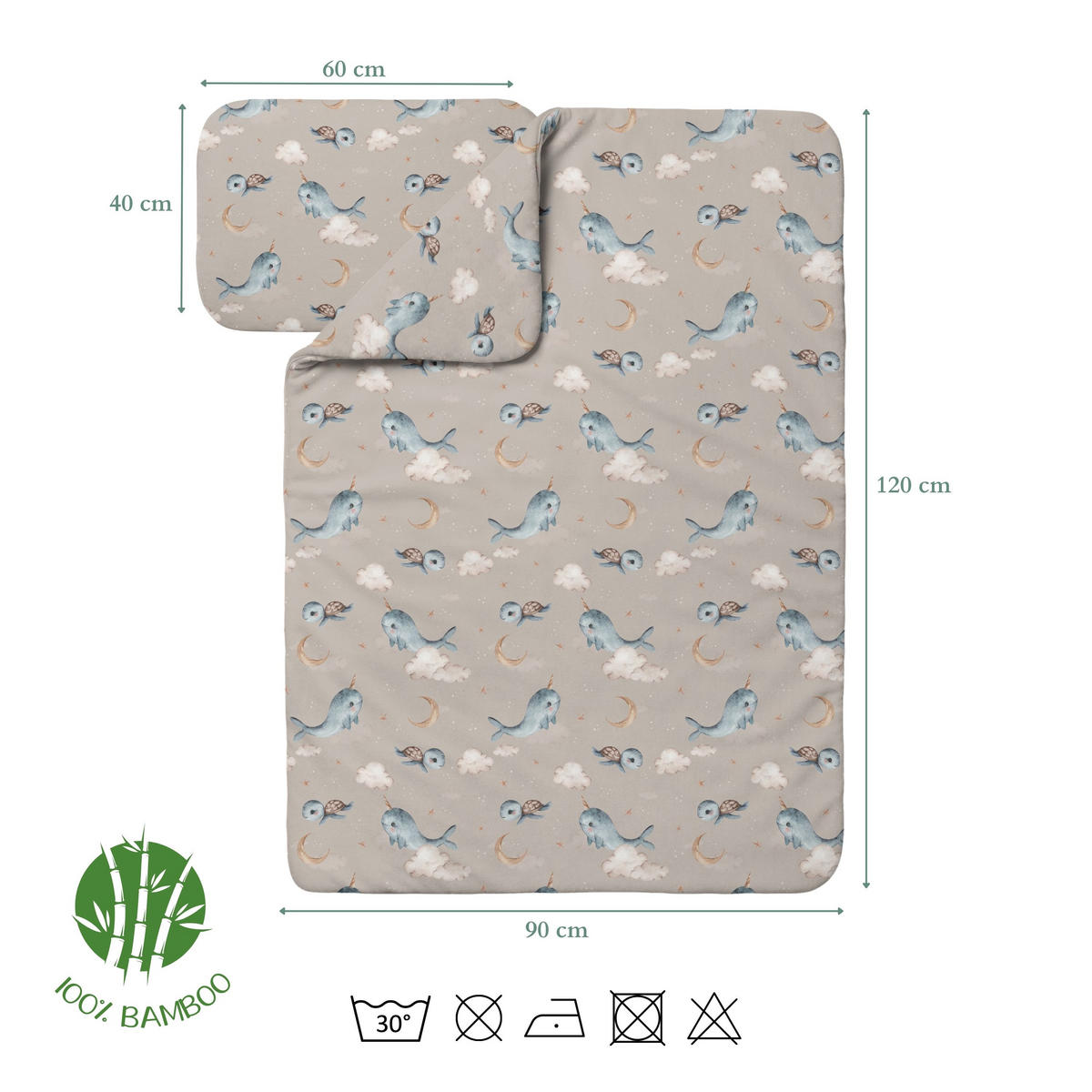 BAMBUSOVA posteljnina za dojenčke Kiti - kapučino, tekstil (90/120cm) - waldin