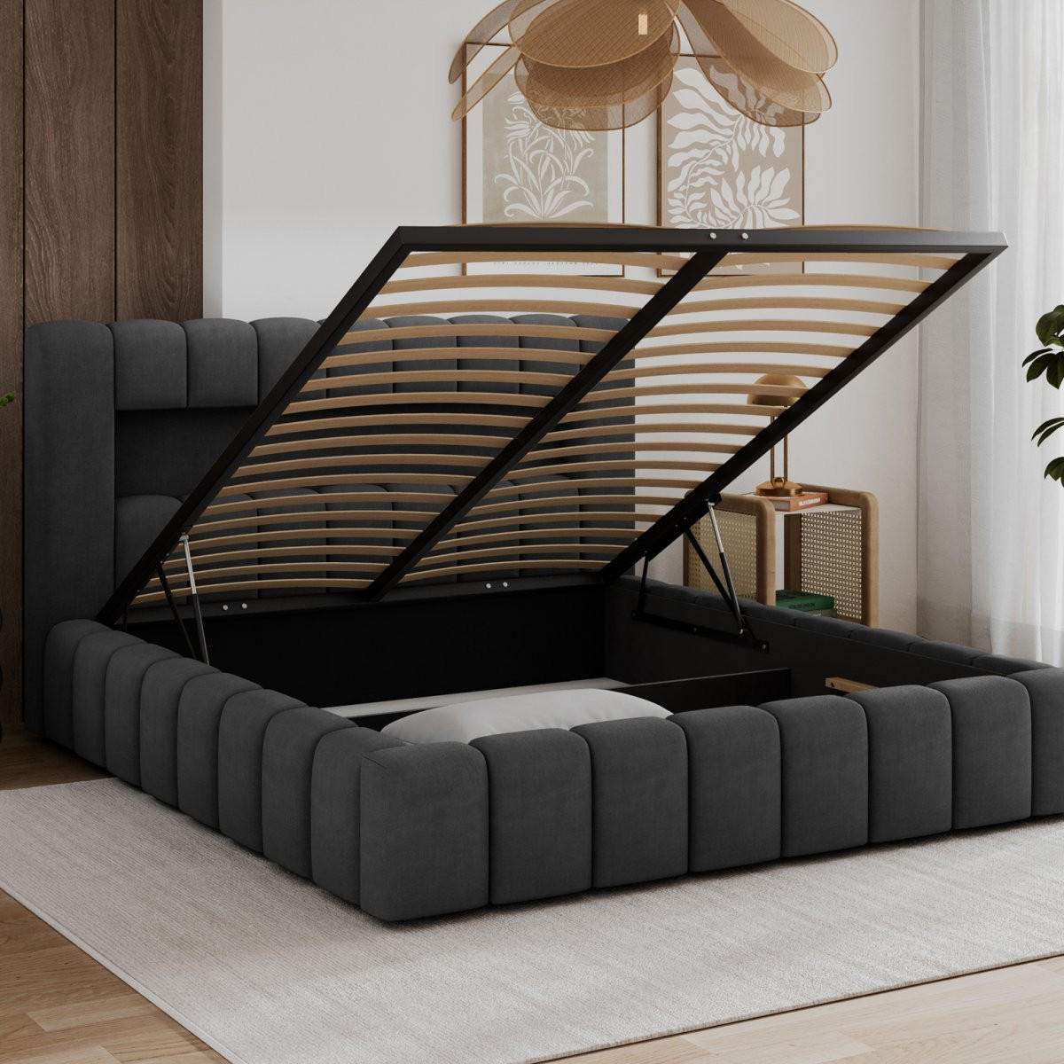 BOXBETT 180/200 Auria Dunkelgrau - Grau, Holz (180/200cm) - Petits-meubles