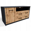 FERNSEHKOMMODE 1D2S Anthrazit-Wotan Eiche 110/41/55 cm - Anthrazit/Eiche Wotan, Holzwerkstoff (110/55/41cm) - Matkam Möbel