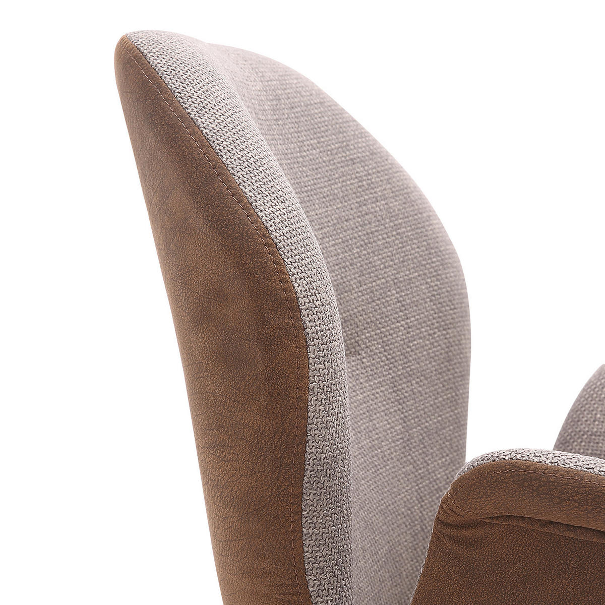 DREHBARER ARMLEHNENSTUHL - Taupe & Braun / Schwarz - Braun, Textil/Metall (65/86/61cm) - home24