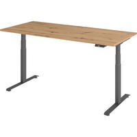 SCHREIBTISCH elektrisch 80/180/74 cm in Wildeiche/Graphitfarben - Wildeiche/Graphitfarben, Holzwerkstoff (80/180/74cm) - bümö